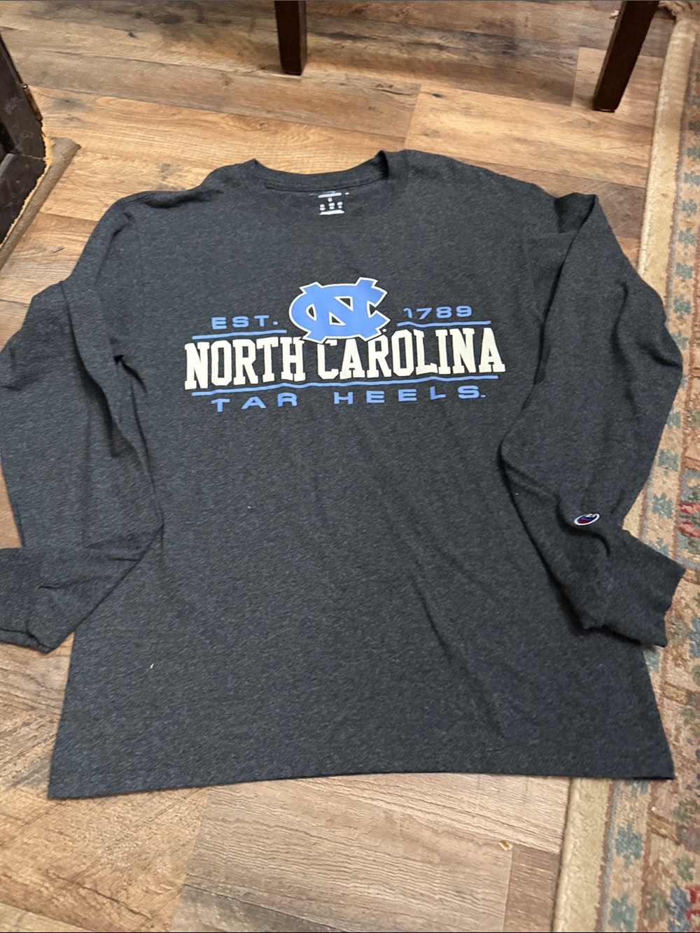 Champion Dark Gray North Carolina Tar Heels Long-Sleeve Tee
